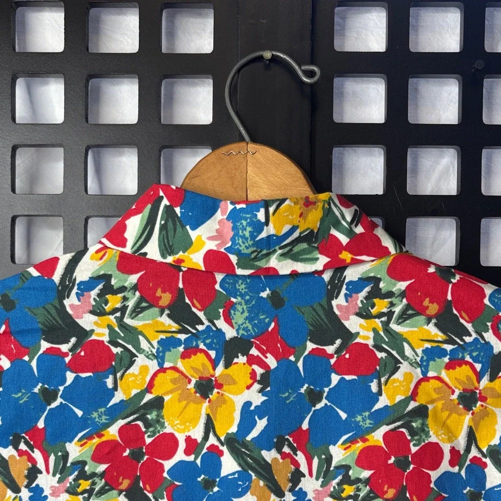 🌸 Molly Bracken Floral Front Tie, Button Blouse Colorful Women’s Small NWT 🌸 - Picture 8 of 14